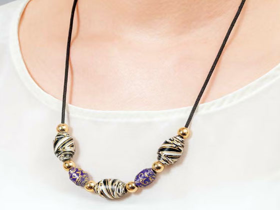 和紙のかんたんクイリングネックレス