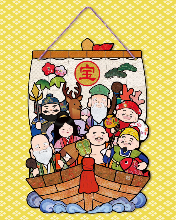 商品写真：シールはり絵・和み七福神