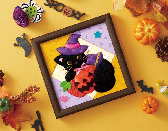 ミニフレーム・黒猫のハロウィ
