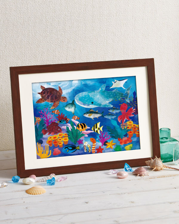 商品写真：シールはり絵・きらめき水族館