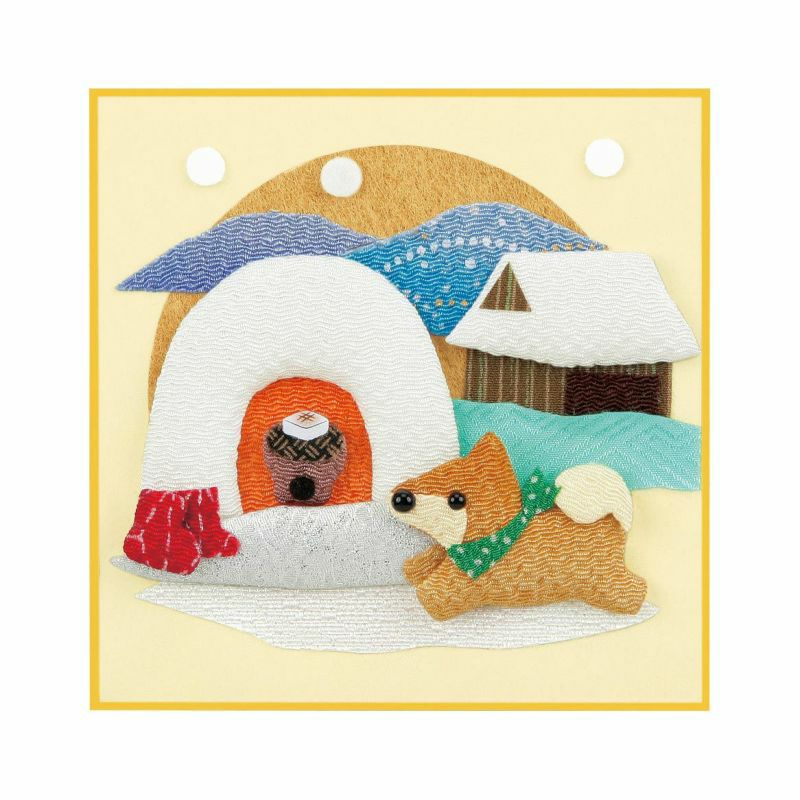 【ちぎり絵】「幻想-夕暮れ」　ハンドメイド　(P 10サイズ)　暮らしに彩りを ニュー豆ごよみ・二月（雪あそび）｜株式会社さくらほりきり