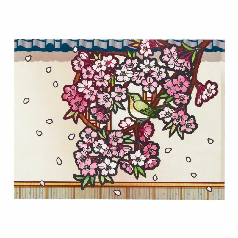 シールちぎりあ～と・桜とメジロ（絵柄のみ）｜株式会社さくらほりきり
