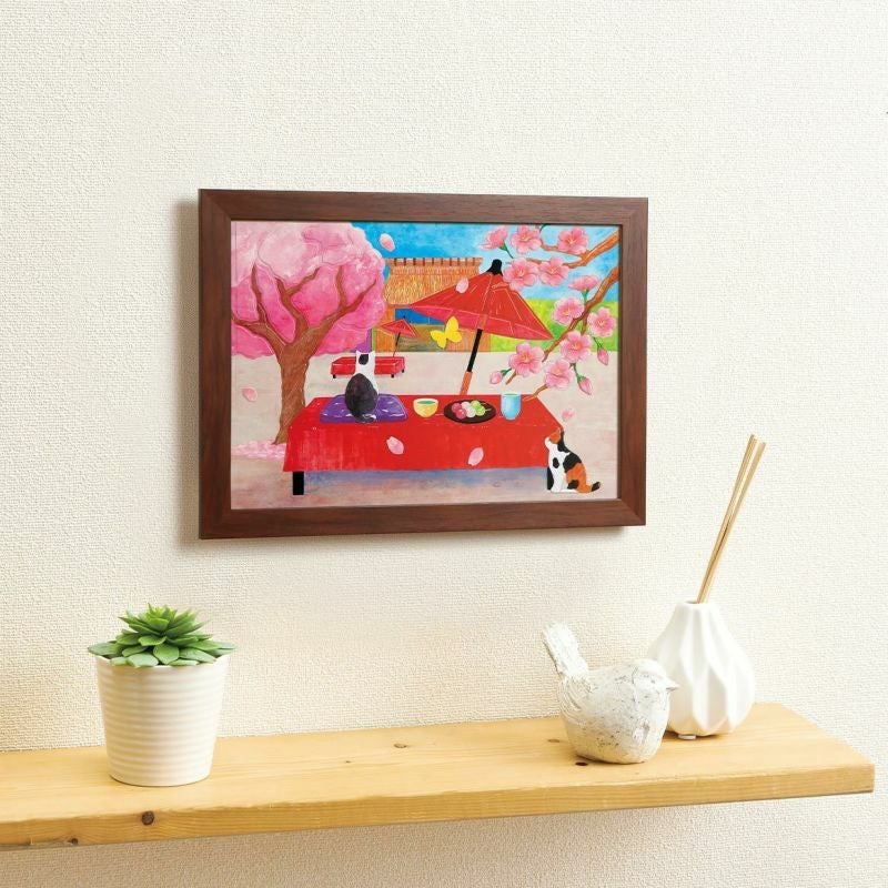 シールはり絵・猫の四季（お花見）｜株式会社さくらほりきり