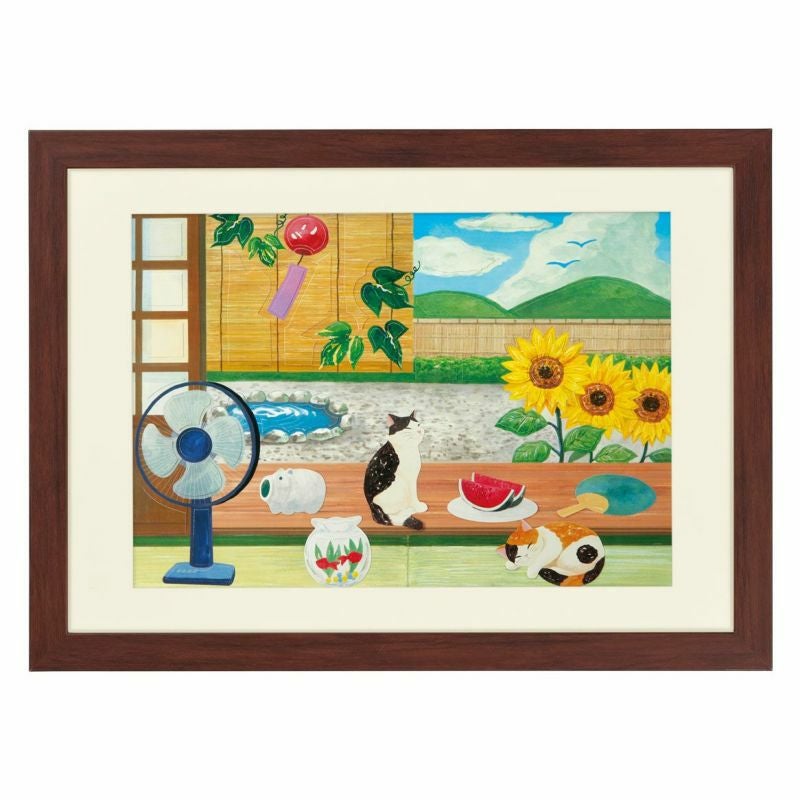 シールはり絵・猫の四季（夏の縁側）｜株式会社さくらほりきり