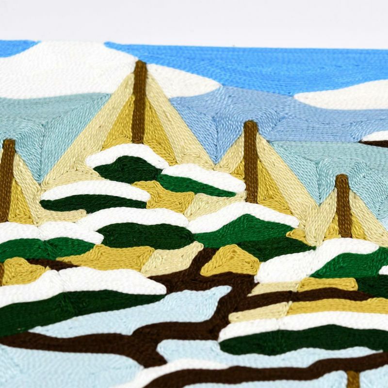 糸の絵画　即日発送 刺繍糸の絵・椿と兼六園｜株式会社さくらほりきり