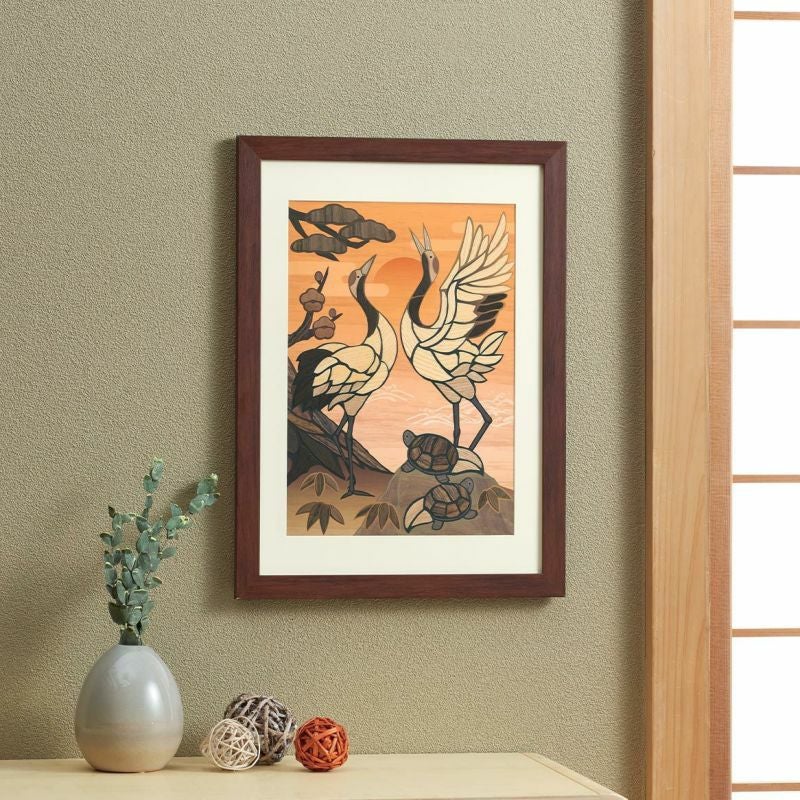 掛軸 鶴亀 2本セット 北遥 インテリア 縁起物　hanging scroll ロングタペストリー・福寿鶴亀｜株式会社さくらほりきり