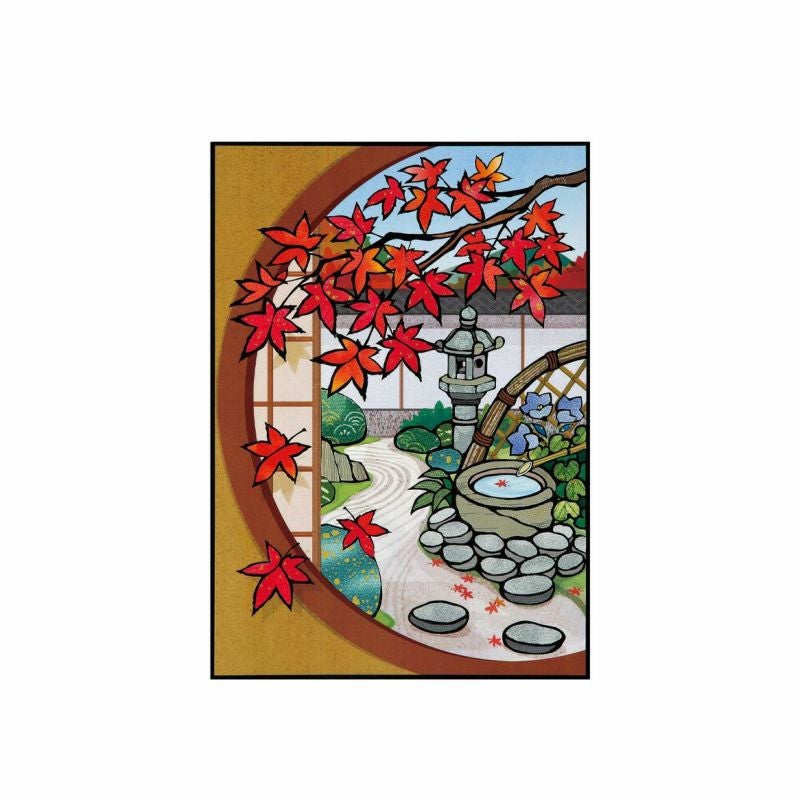 さくらあーと・紅葉と丸窓の秋庭｜株式会社さくらほりきり