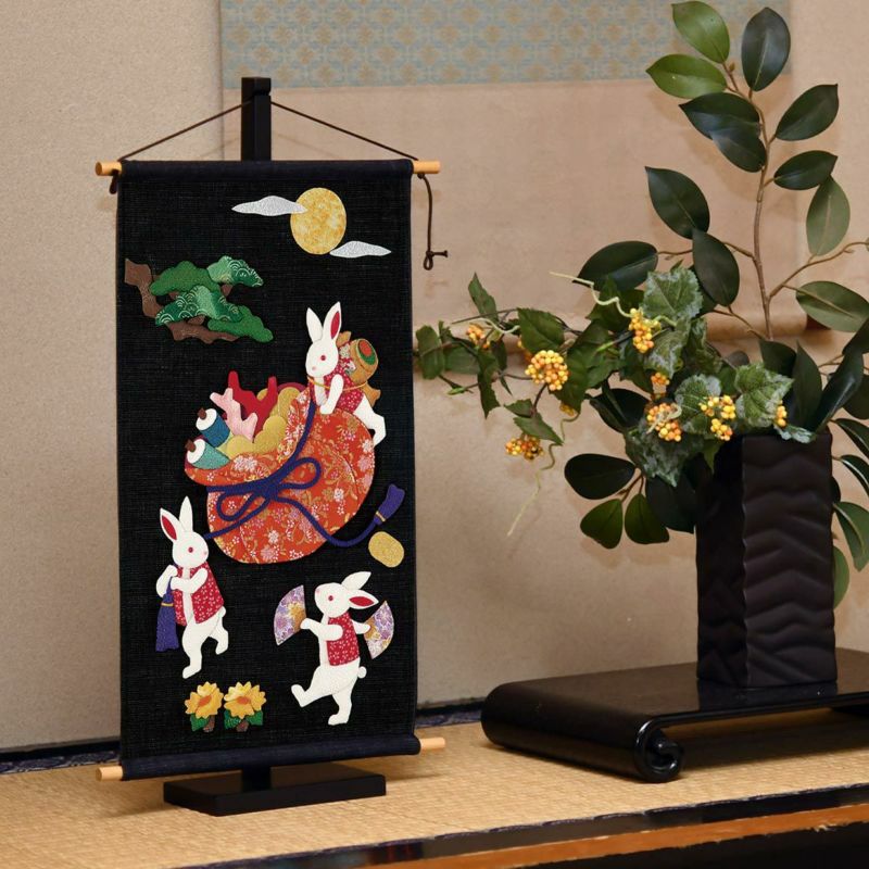 手作り額付き作品　「静かなる月下の夢ウサギ」 めでたや】観月（みつき）のうさぎ – めでたやオンラインショップ