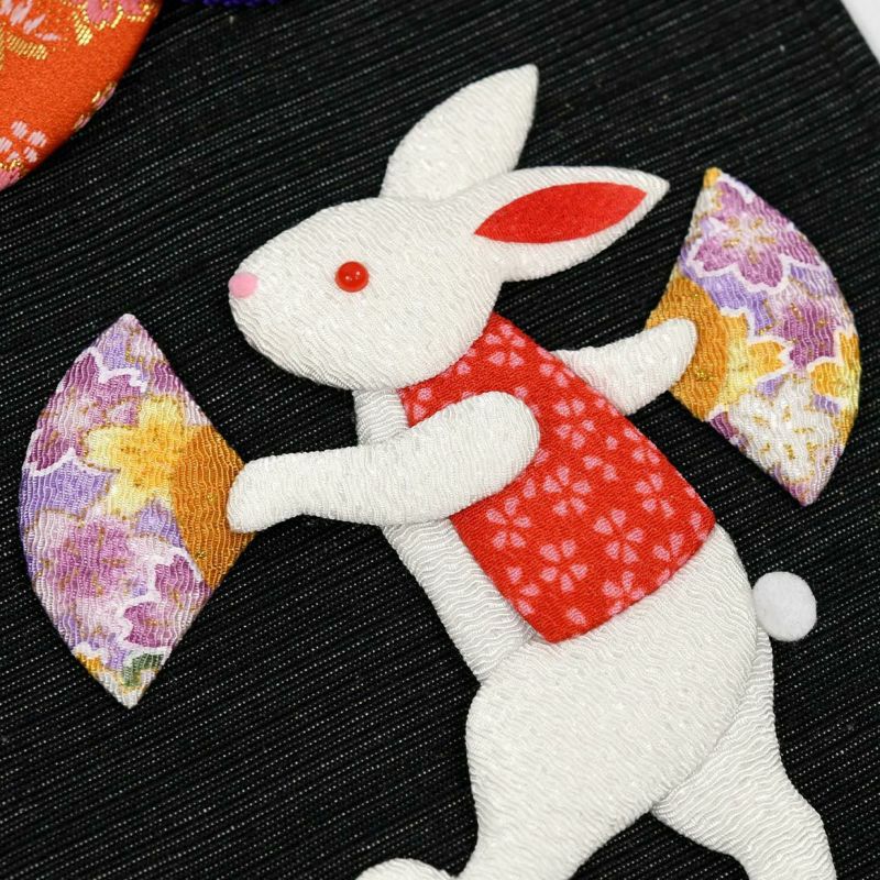 ハンドメイド 大判タペストリー　ウサギ柄 タペストリー・開運宝うさぎ｜株式会社さくらほりきり