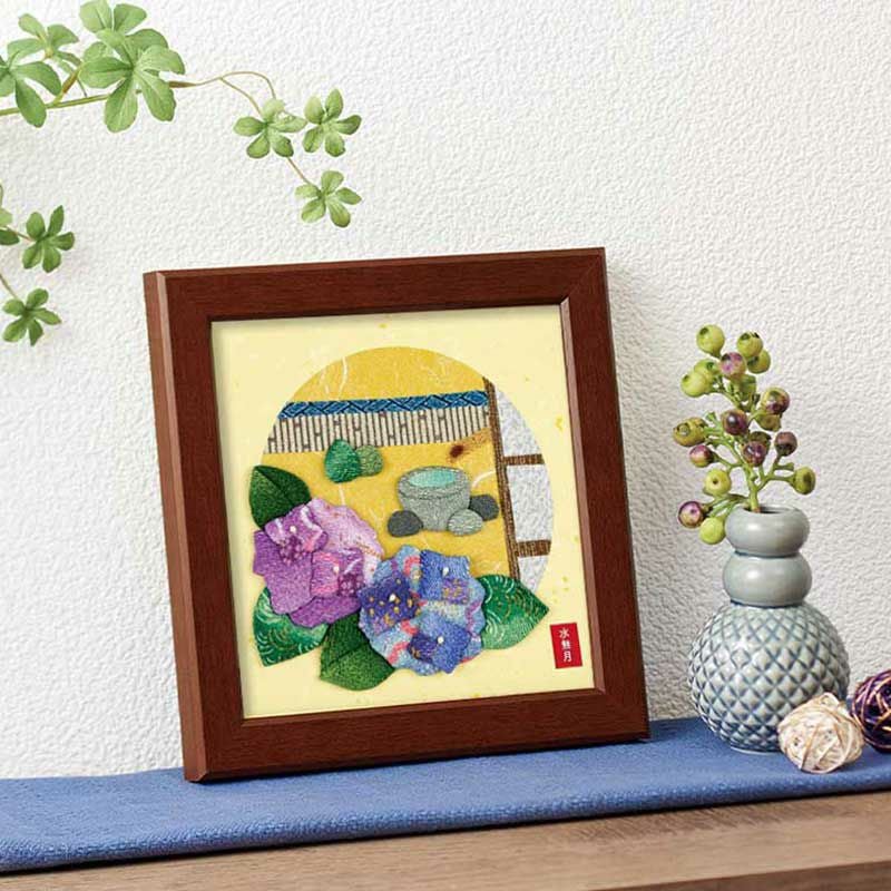 押絵ごよみ・六月（紫陽花の庭）｜株式会社さくらほりきり