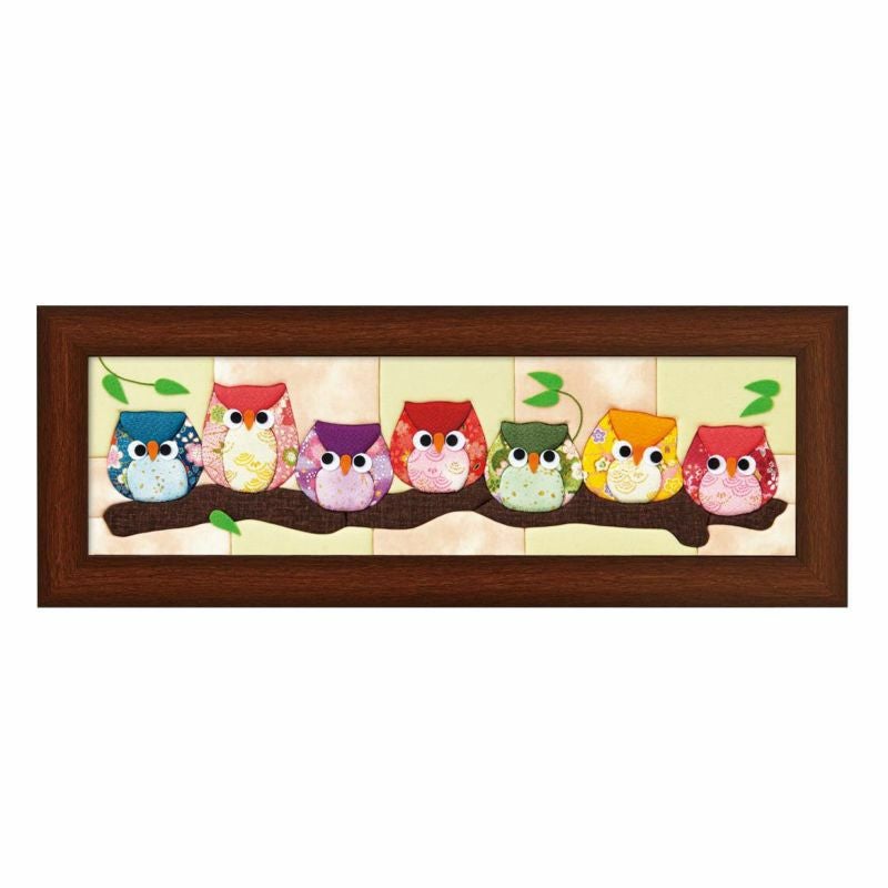 2匹セット　ふくろう　ハンドメイド　置物　人形　ちりめん　ひも付き　リメイク きめこみ・ちりめんの福ふくろうII｜株式会社さくらほりきり
