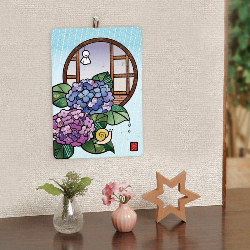 季節のシールはり絵・紫陽花（六月）｜株式会社さくらほりきり