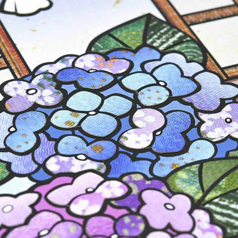 季節のシールはり絵・紫陽花（六月）｜株式会社さくらほりきり