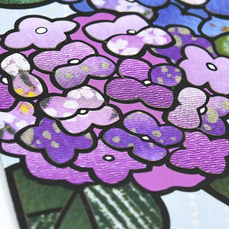 季節のシールはり絵・紫陽花（六月）｜株式会社さくらほりきり