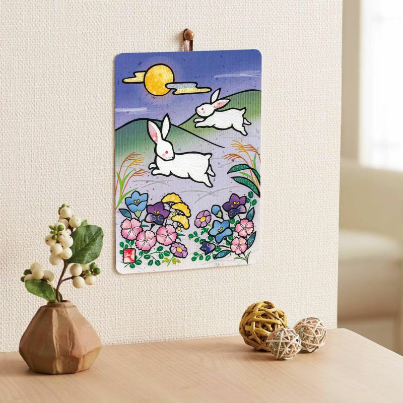 季節のシールはり絵・十五夜跳ねうさぎ（九月）｜株式会社さくらほりきり