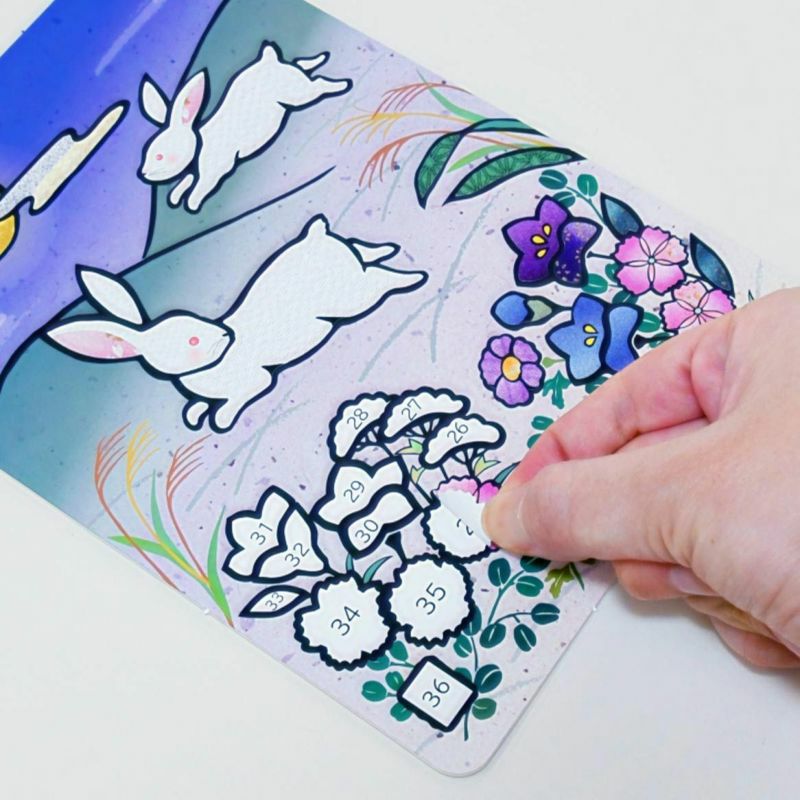 季節のシールはり絵・十五夜跳ねうさぎ（九月）｜株式会社さくらほりきり