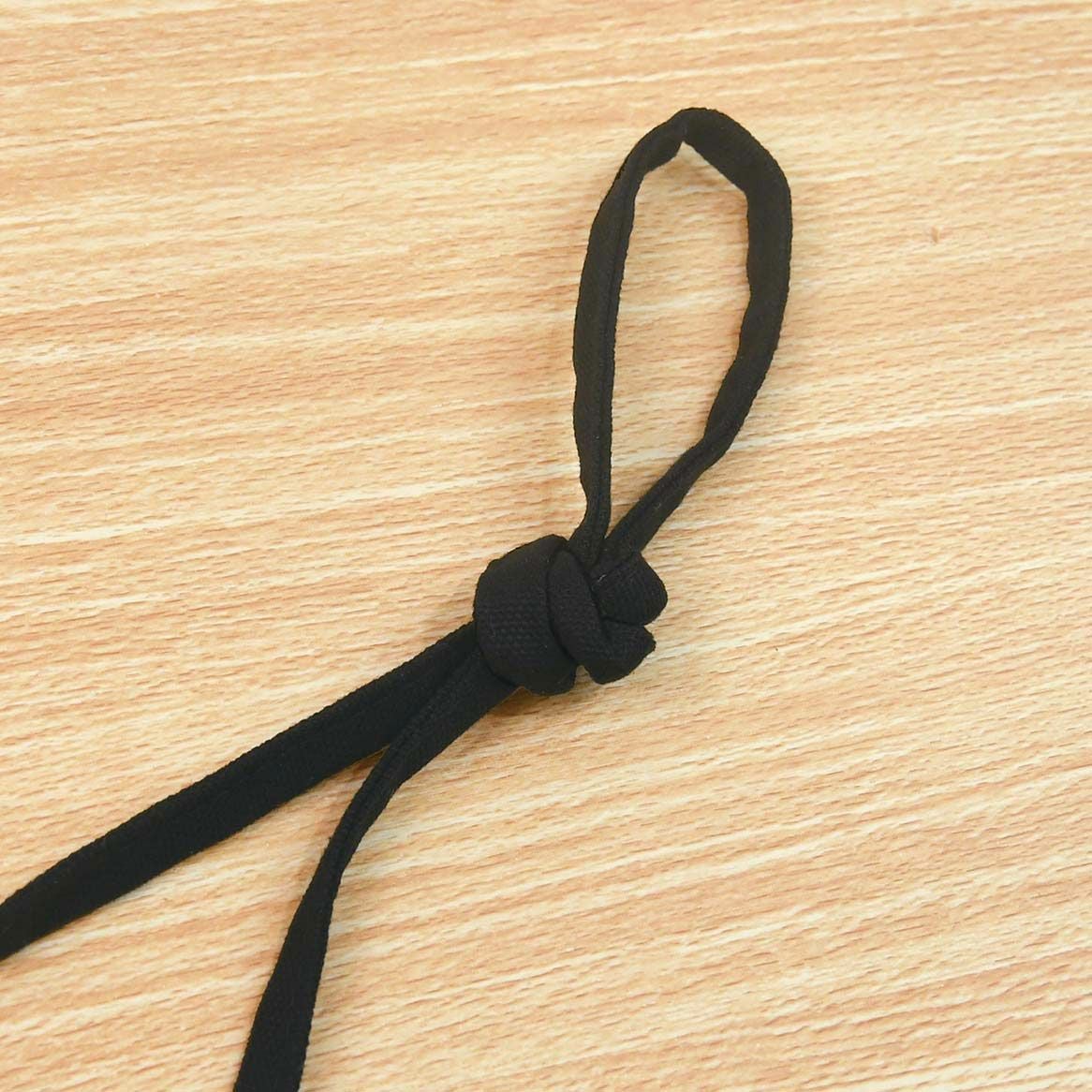 ひもの長さは結んで調整します