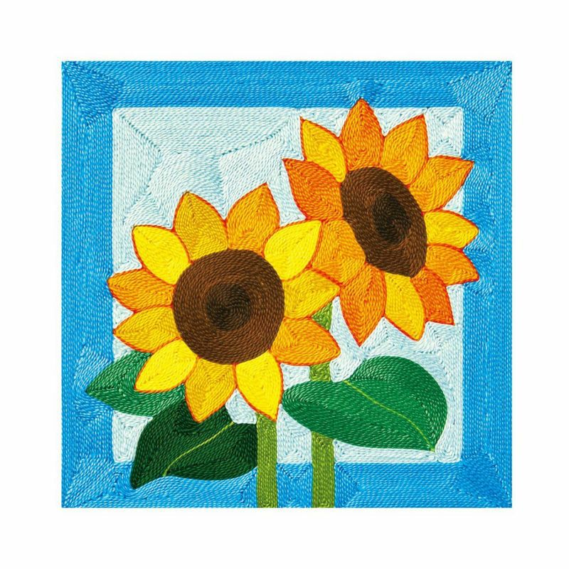刺繍糸の絵・青空ひまわり|株式会社さくらほりきり 刺繍糸の絵・青空ひまわり|株式会社さくらほりきり