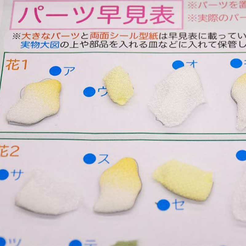 安心して作れるようパーツ早見表が入っています