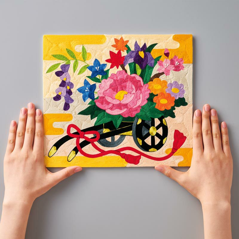 刺繍糸の絵・彩り花車｜株式会社さくらほりきり