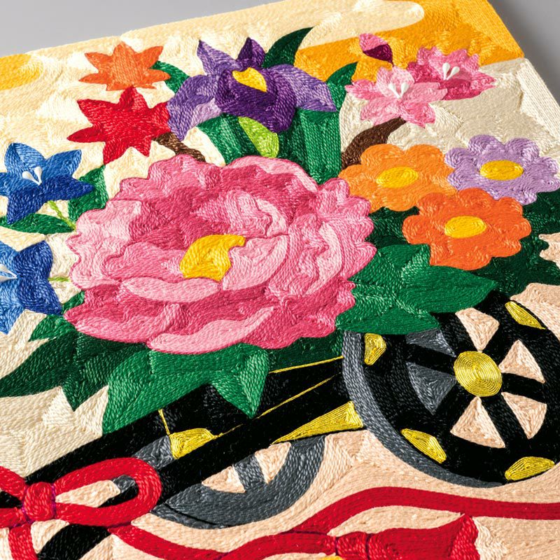 刺繍糸の絵・彩り花車｜株式会社さくらほりきり