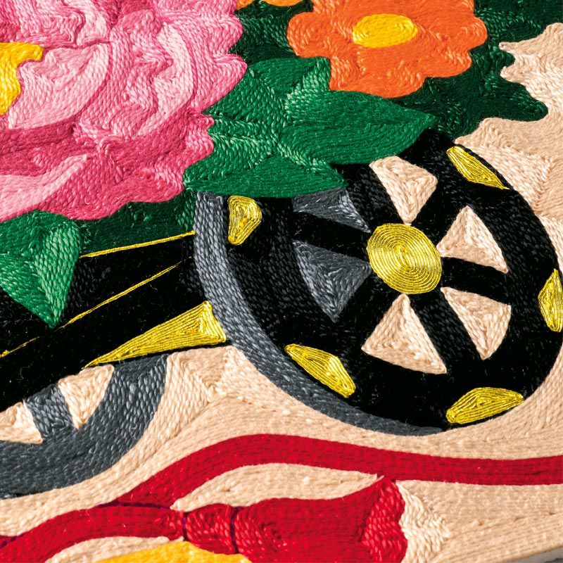 糸の絵画　即日発送 刺繍糸の絵・彩り花車｜株式会社さくらほりきり