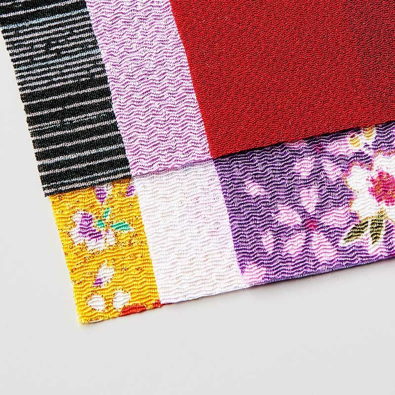 色鮮やかな国産ちりめん布を6枚使用