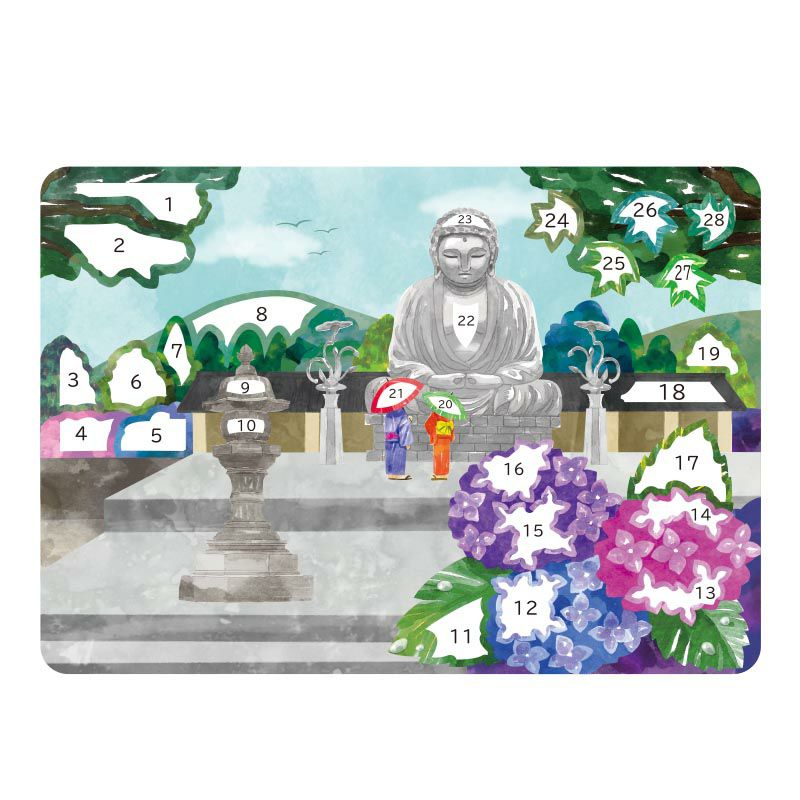 シールを貼る下絵