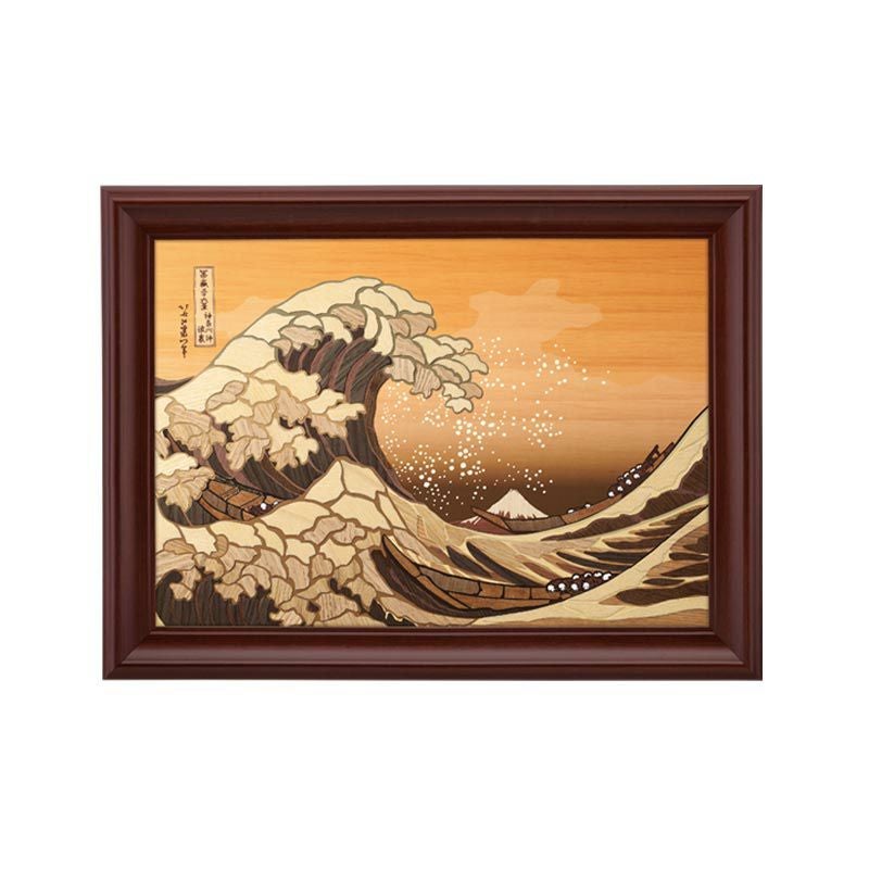 0404-233 木彫りアート 天然木のさくらあーと・神奈川沖浪裏｜株式会社さくらほりきり