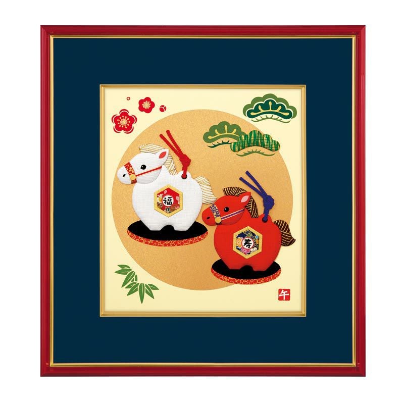 かんたん押絵・紅白福寿午（大色紙）｜株式会社さくらほりきり