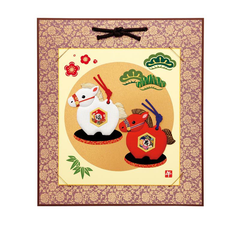 かんたん押絵・紅白福寿午（大色紙）｜株式会社さくらほりきり