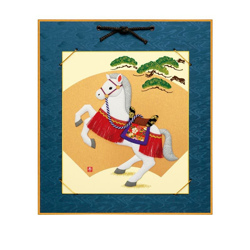 押絵・吉祥白駿馬（大色紙）｜株式会社さくらほりきり