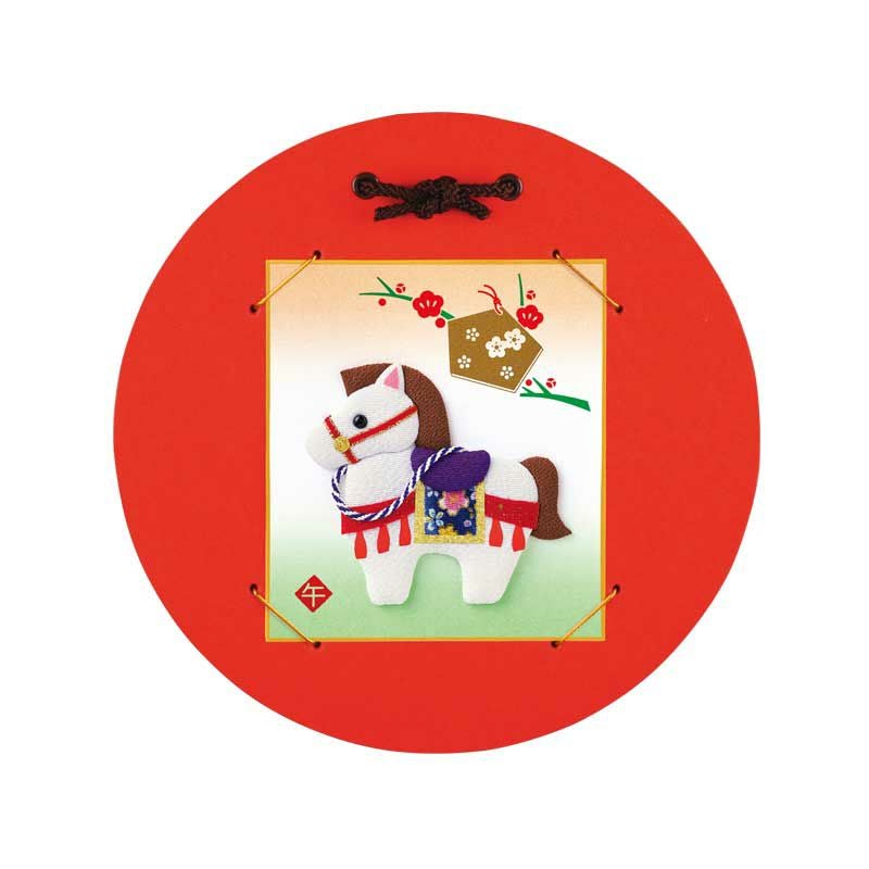 額装イメージ（1/4色紙掛・丸（赤））