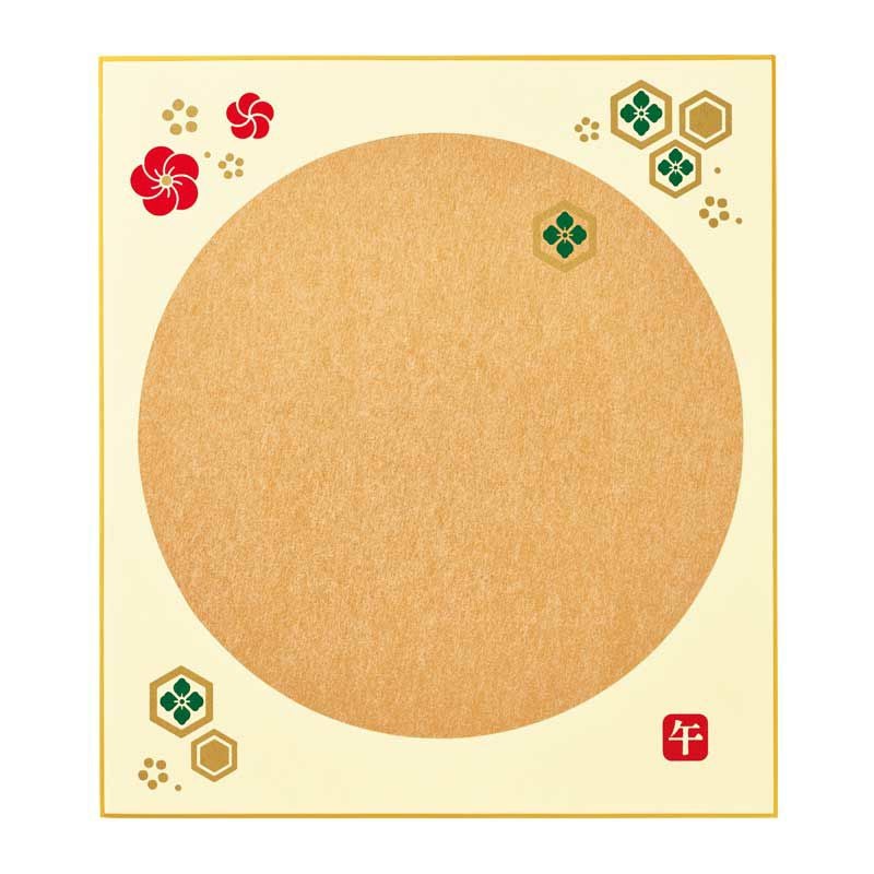 縁起の良い梅と亀甲文様をあしらったさくらほりきりオリジナルの色紙