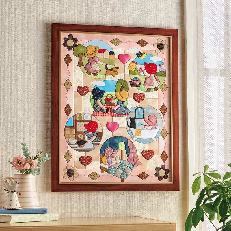 長期保管・未使用品★さくらほりきり 2点セット 里山の冬・桜の錦帯橋 額付 大53.7×42.1　貼り絵 布アート 手芸 色紙 ☆ PayPay(ペイペイ)決済可能 ☆ 札幌市 豊平区 平岸 きめこみ特大・思い出の里山（夏）｜株式会社さくらほりきり