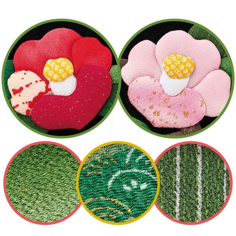 昭和　レトロ　椿　メジロ？ 押絵飾り・花歳時記（メジロと椿）｜株式会社さくらほりきり