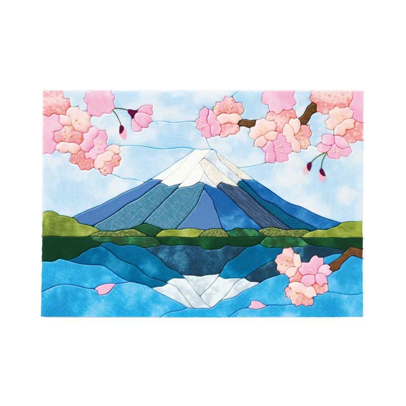 長期保管・未使用品★さくらほりきり 2点セット 里山の冬・桜の錦帯橋 額付 大53.7×42.1　貼り絵 布アート 手芸 色紙 ☆ PayPay(ペイペイ)決済可能 ☆ 札幌市 豊平区 平岸 きめこみ特大・鏡富士に桜｜株式会社さくらほりきり