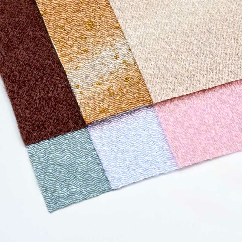 上質な国産ちりめん布を6種類使って作ります