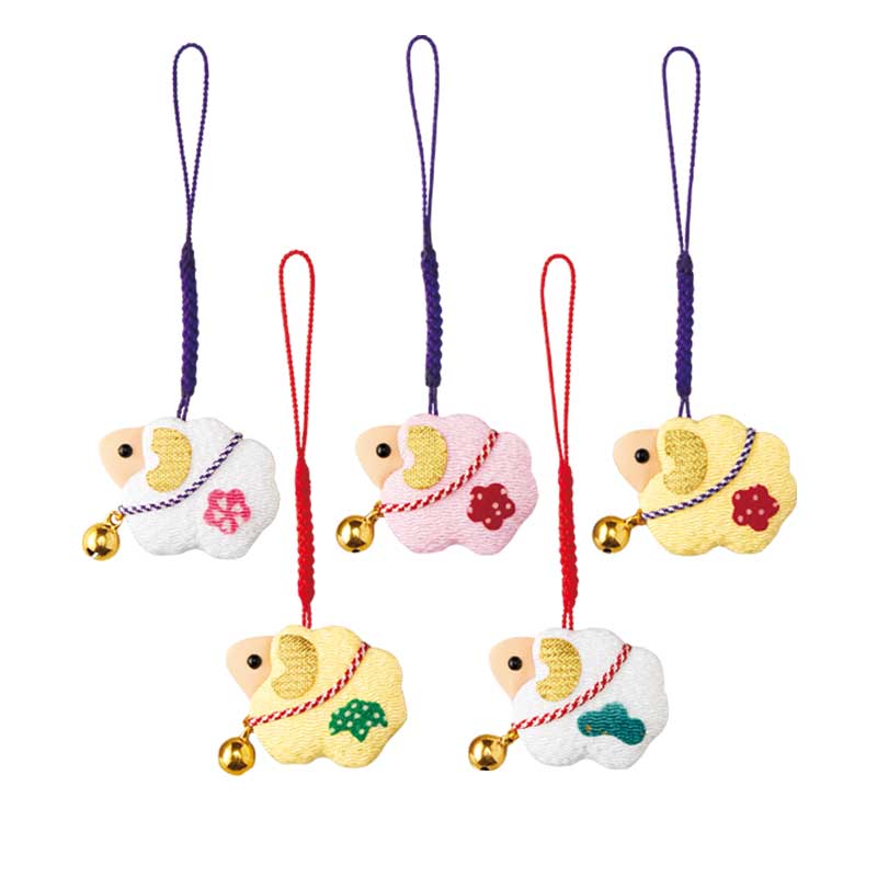 バンザイふなっしー　ぷっくり二つ折り財布　+ 予約特典　ちりめん鈴根付 ちりめん根付・五福ひつじ｜株式会社さくらほりきり