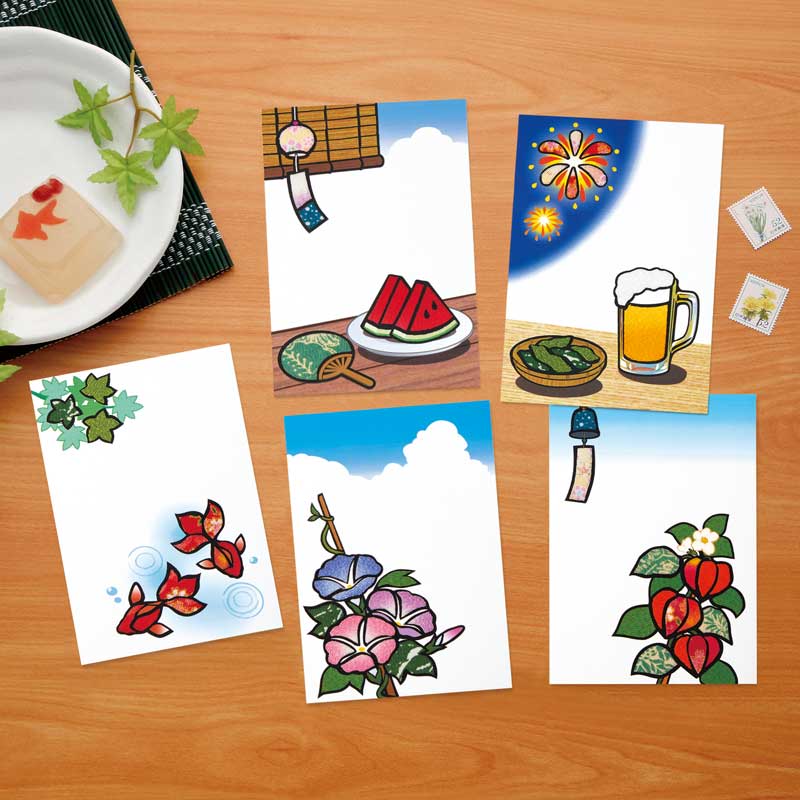 季節のご挨拶におすすめの5枚1組のおたよりセット