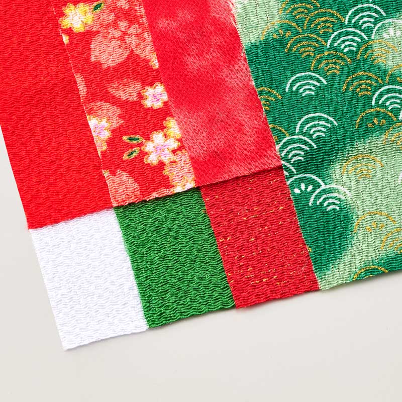 7種類の国産のちりめん布で作ります