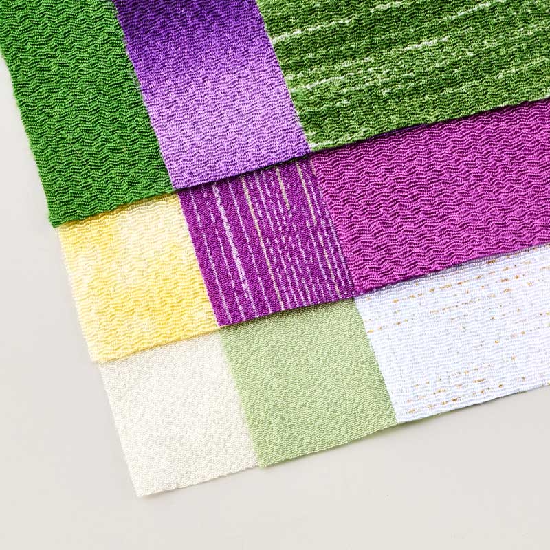 9種類の国産のちりめん布で作ります