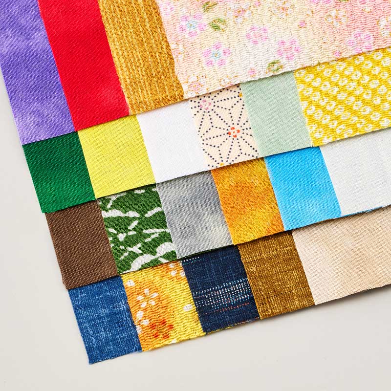 夏ならではの風景を表現する布を21種類使います