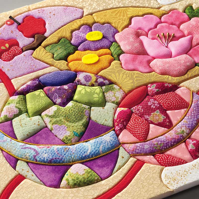 パッチワークキルト風の立体感のある仕上がり