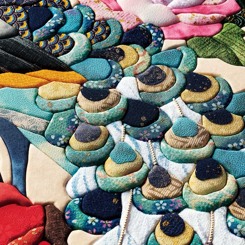 パッチワークキルト風の立体感のある仕上がり