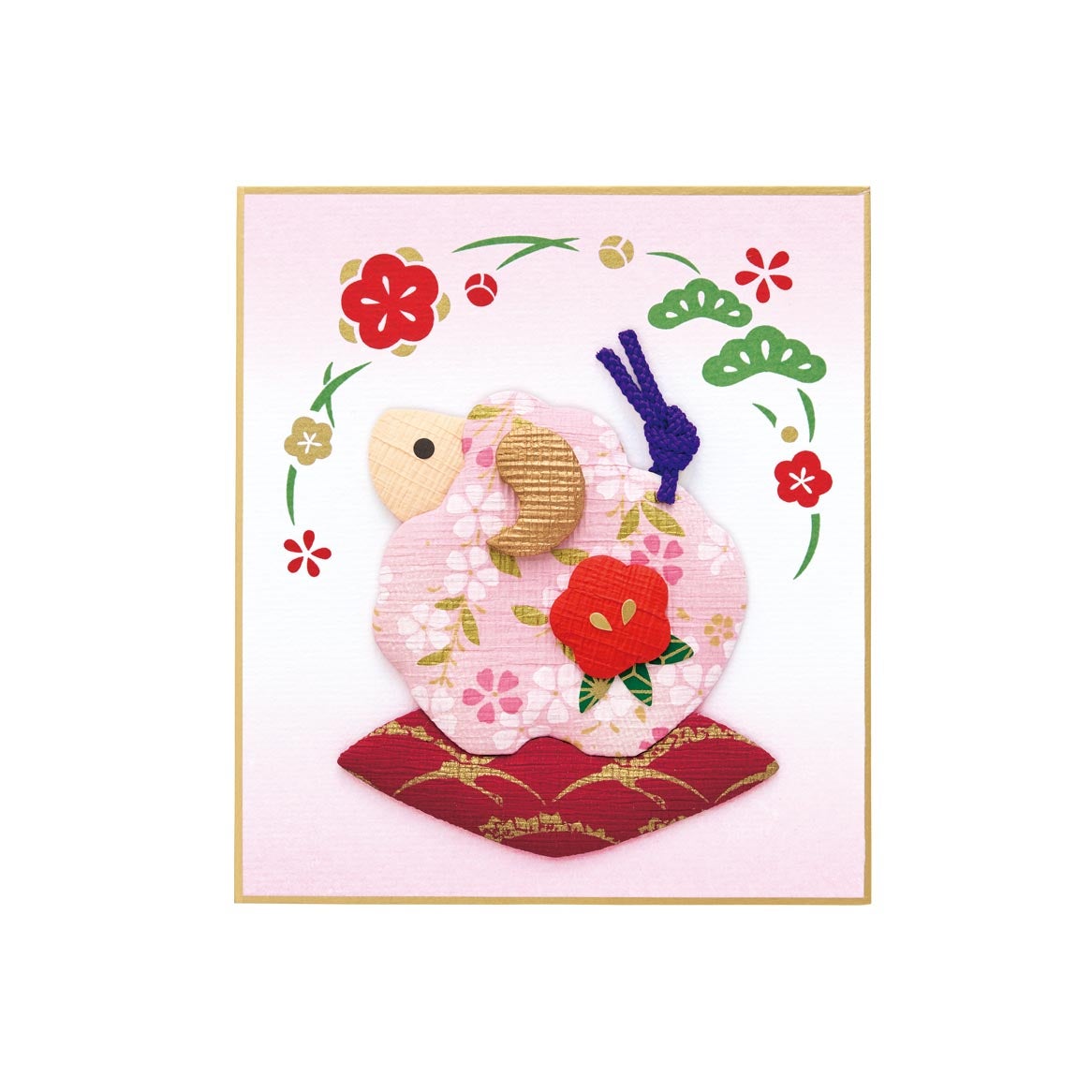 かんたん押絵・福花ひつじ（1/4色紙）｜株式会社さくらほりきり