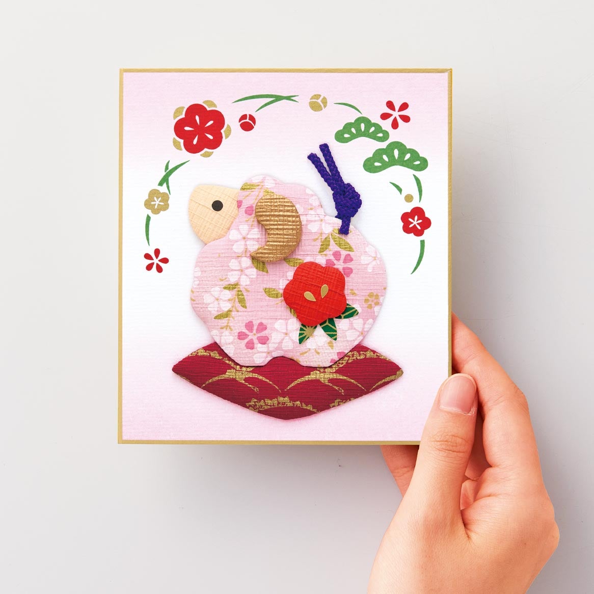 かんたん押絵・福花ひつじ（1/4色紙）｜株式会社さくらほりきり