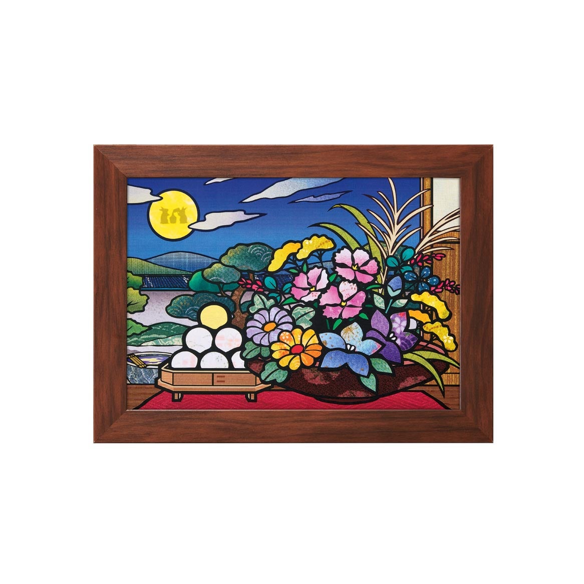 毬月絵美 キノコの招待状 限定版画 ジークレ 額装 アート 絵画 シールはり絵・歳時記（九月）｜株式会社さくらほりきり