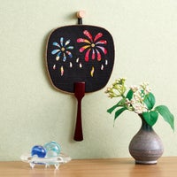付属の紐をつけて壁に掛けて飾ることができます