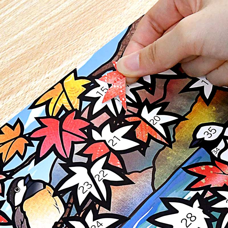 下絵は特殊加工されているので、剥がして貼り直すことができます